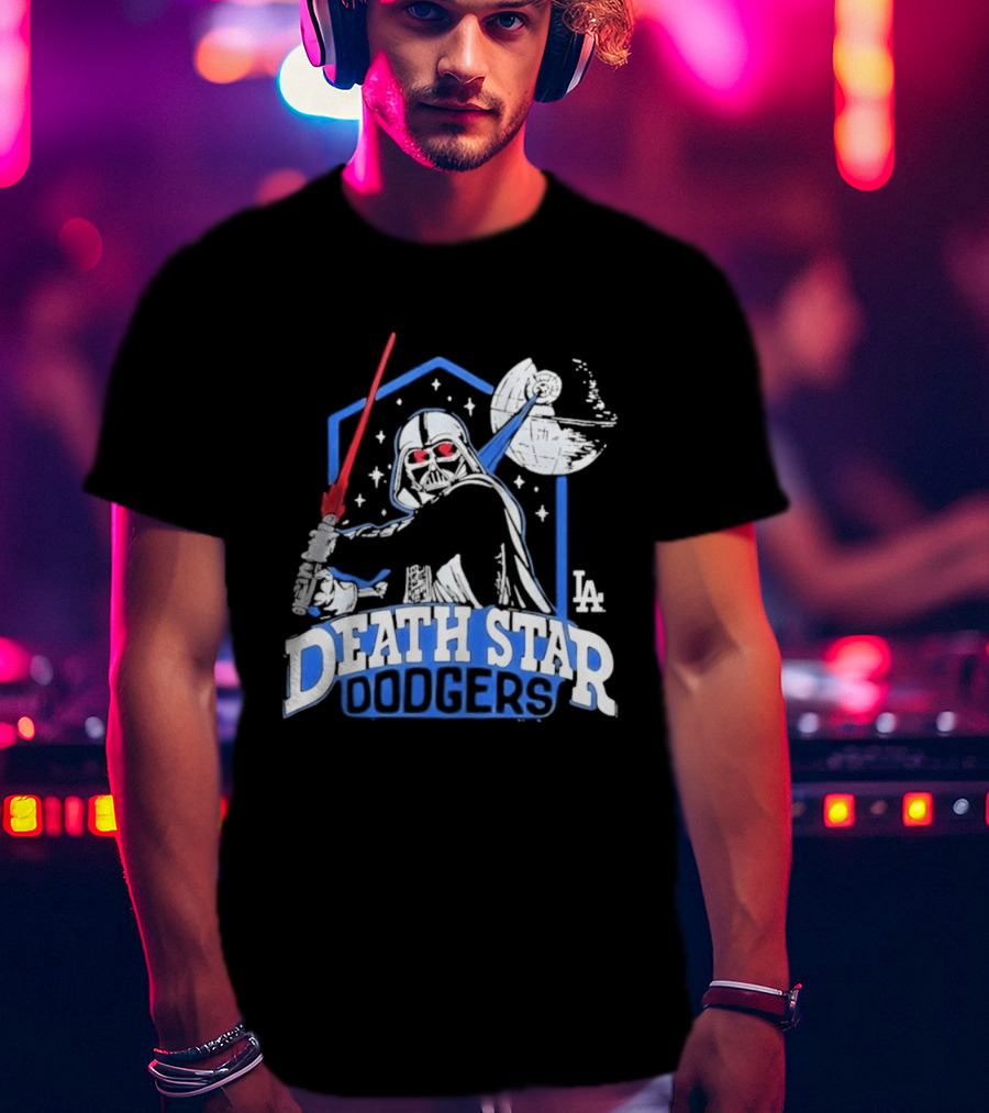 Death Star Dodgers LA Dark Side Star Wars Vader Mashup T-Shirt