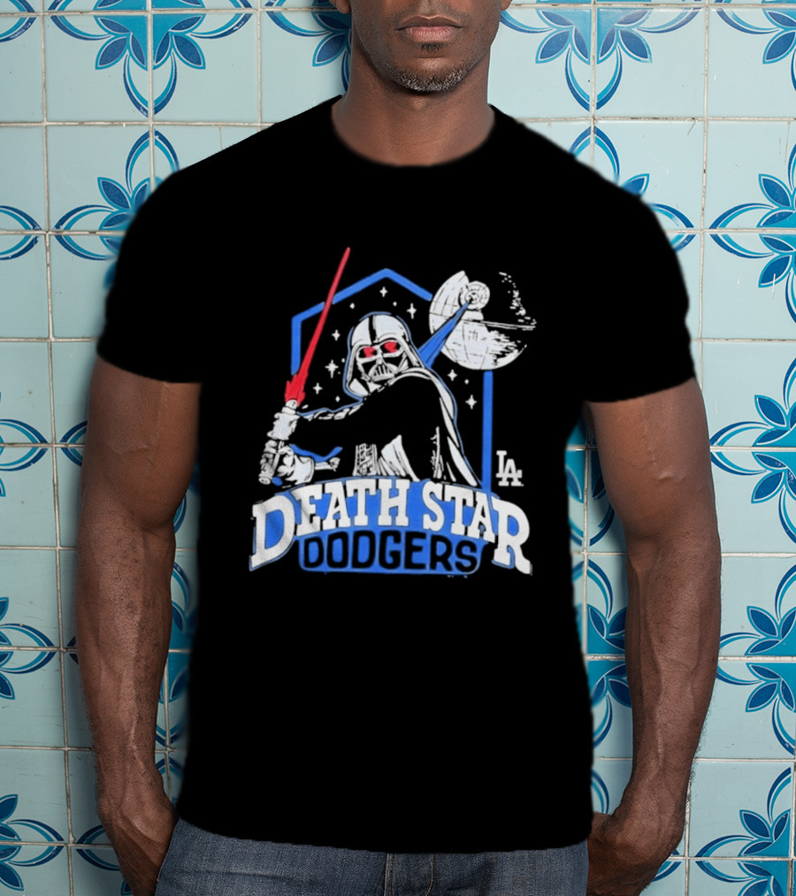 Death Star Dodgers LA Dark Side Star Wars Vader Mashup T-Shirt