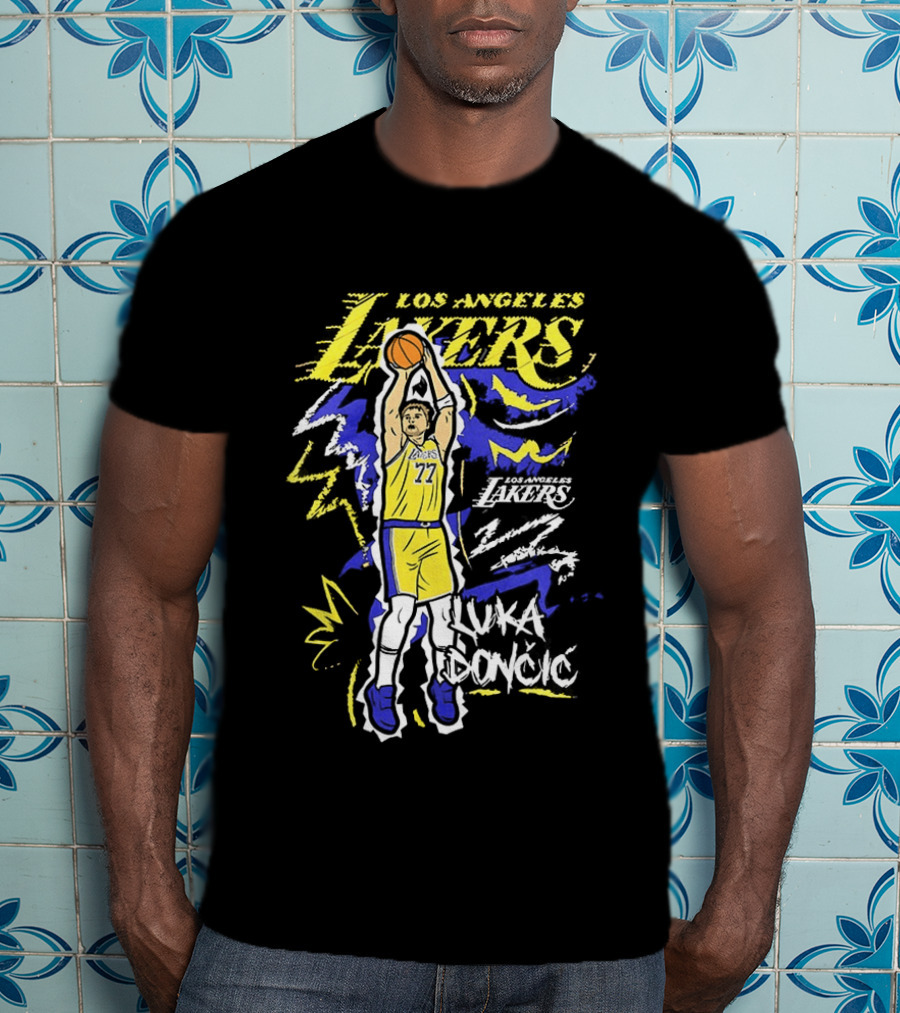 Los Angeles Lakers Luka Doncic 2026 NBA Basketball Icon Chalk T-Shirt