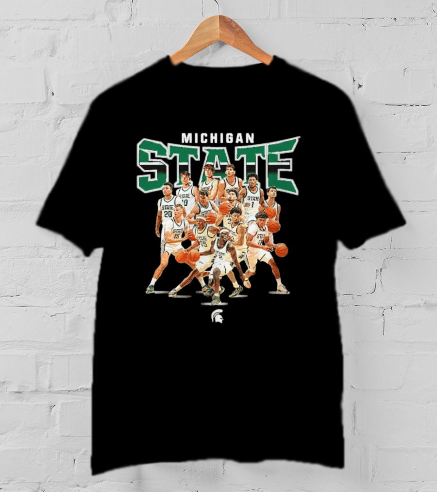 Michigan State Spartans Basketball Team Collage T-Shirt