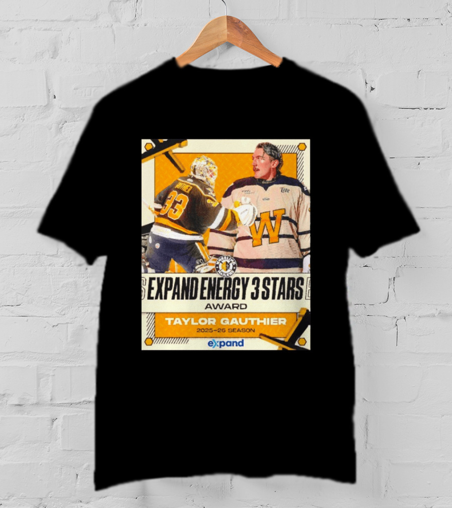Pittsburgh Penguins Expand Energy 3 Stars Award Taylor Gauthier 2025 26 Season T-Shirt