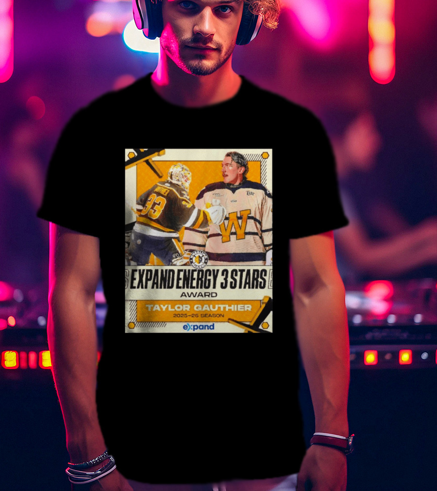Pittsburgh Penguins Expand Energy 3 Stars Award Taylor Gauthier 2025 26 Season T-Shirt