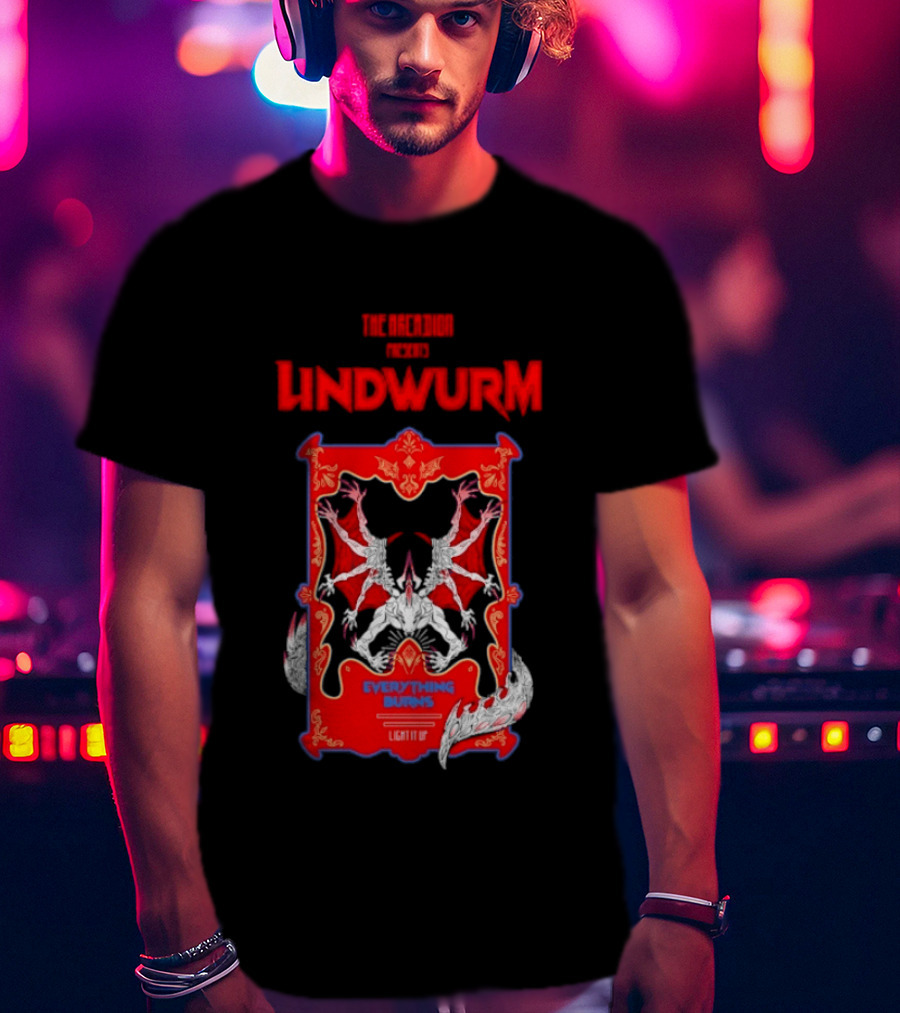 Lindwurm Everything Burns Light It Up Red Dragon Fantasy The Arcadion T-Shirt