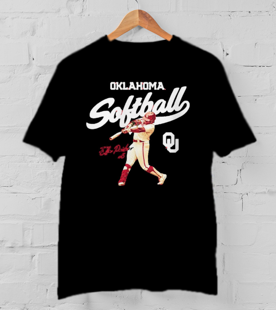 Oklahoma Softball Ella Parker 5 Sooners NCAA Player Action T-Shirt