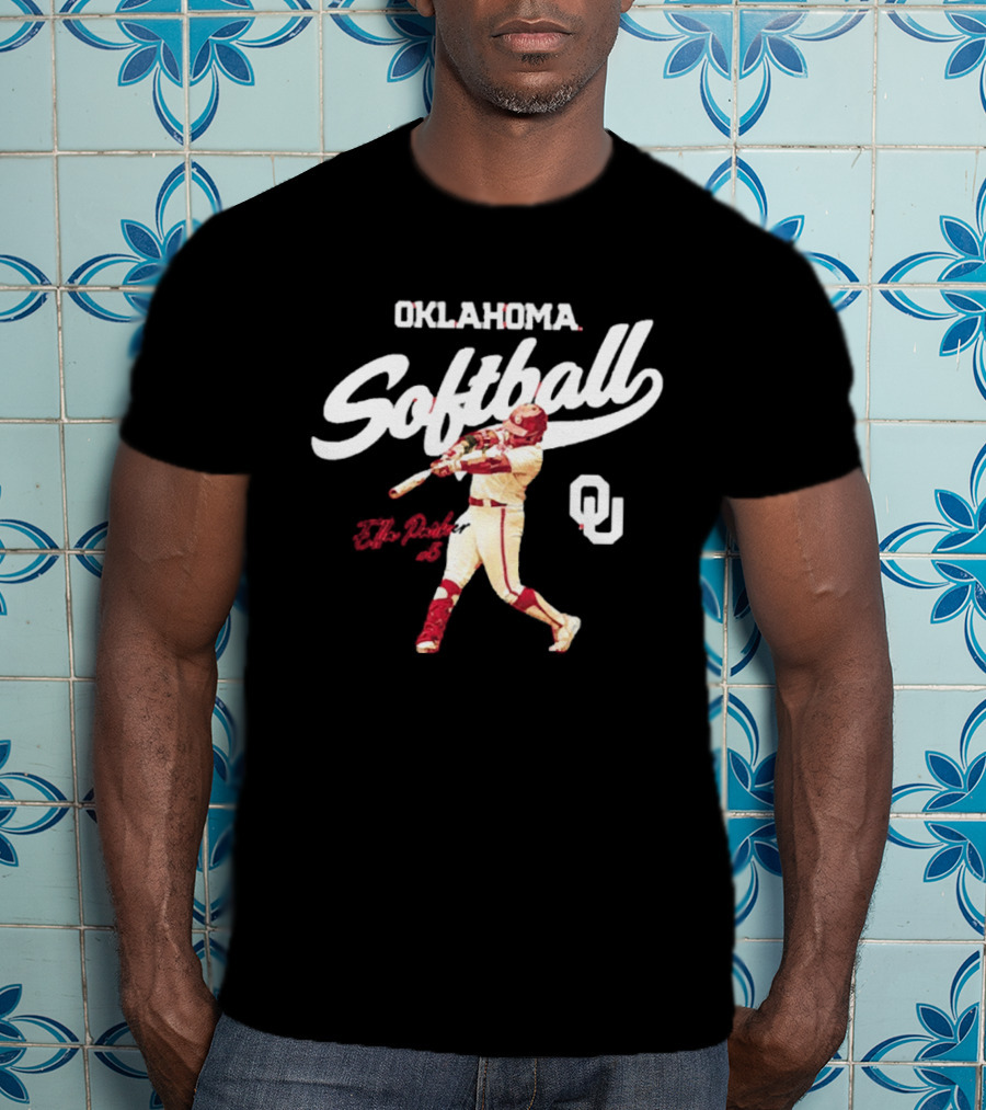 Oklahoma Softball Ella Parker 5 Sooners NCAA Player Action T-Shirt