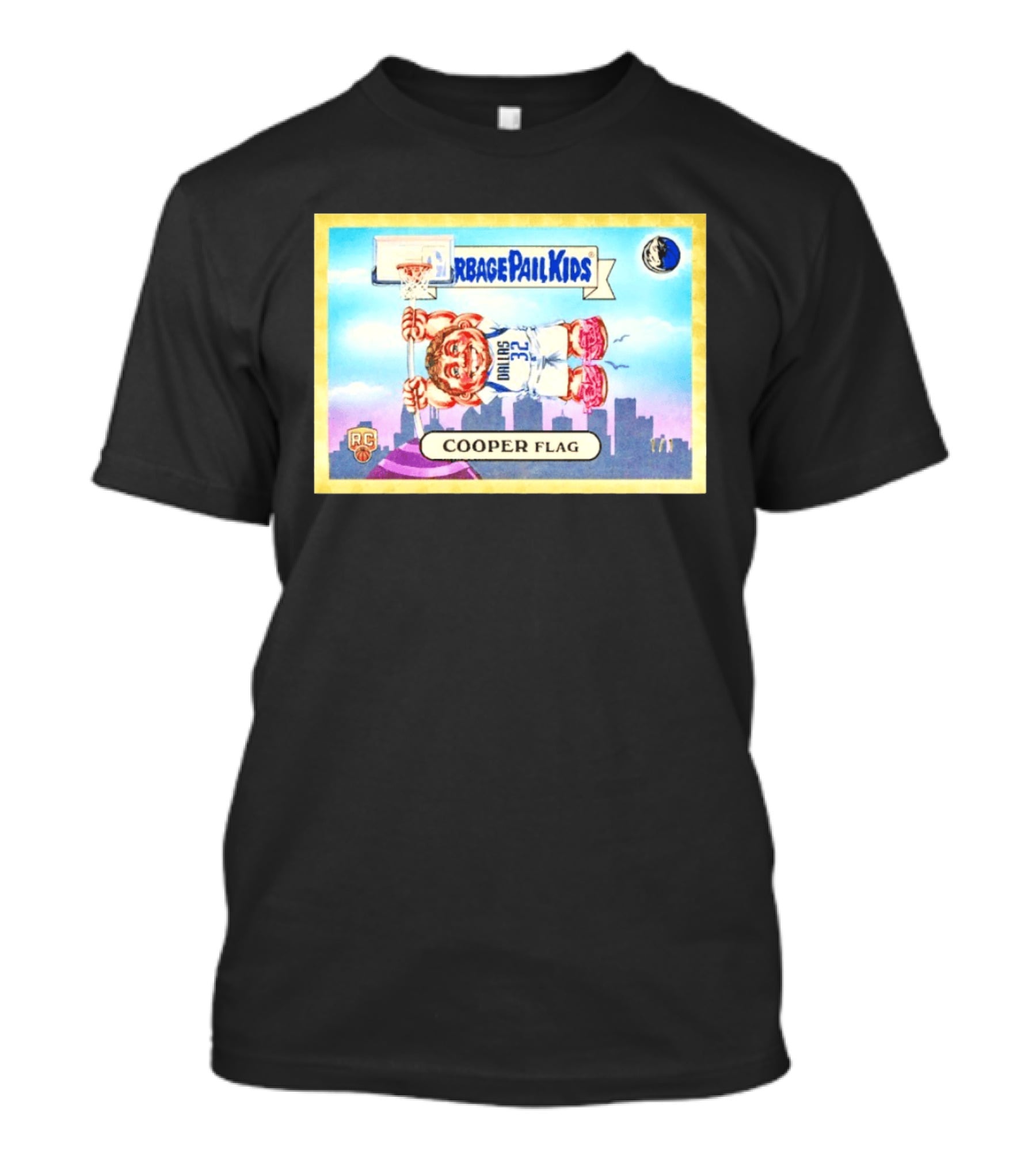 Garbage Pail Kids Cooper Flagg Dallas 32 RC Basketball Skyline T-Shirt