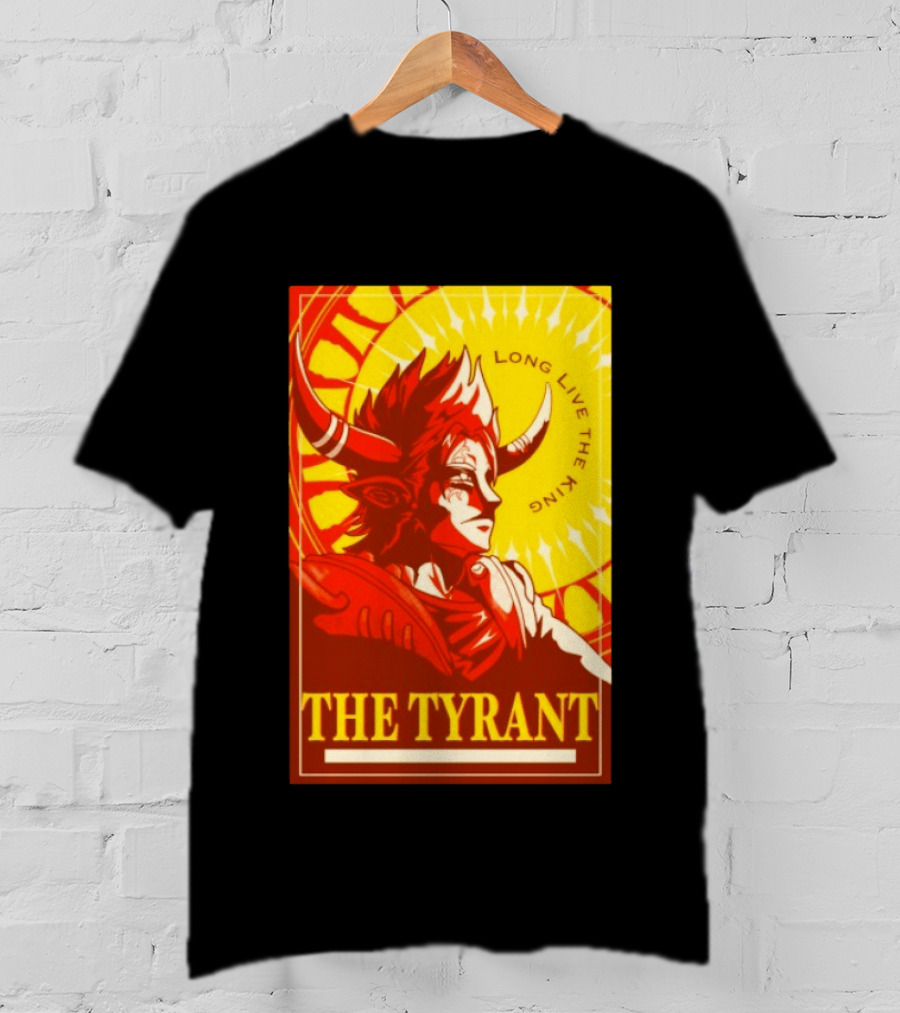 The Tyrant Long Live The King Anime Warrior With Horns Royal Sunburst T-Shirt
