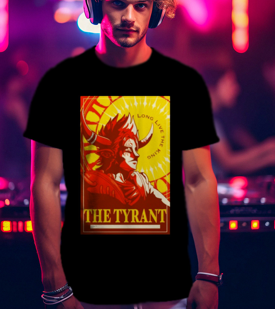 The Tyrant Long Live The King Anime Warrior With Horns Royal Sunburst T-Shirt