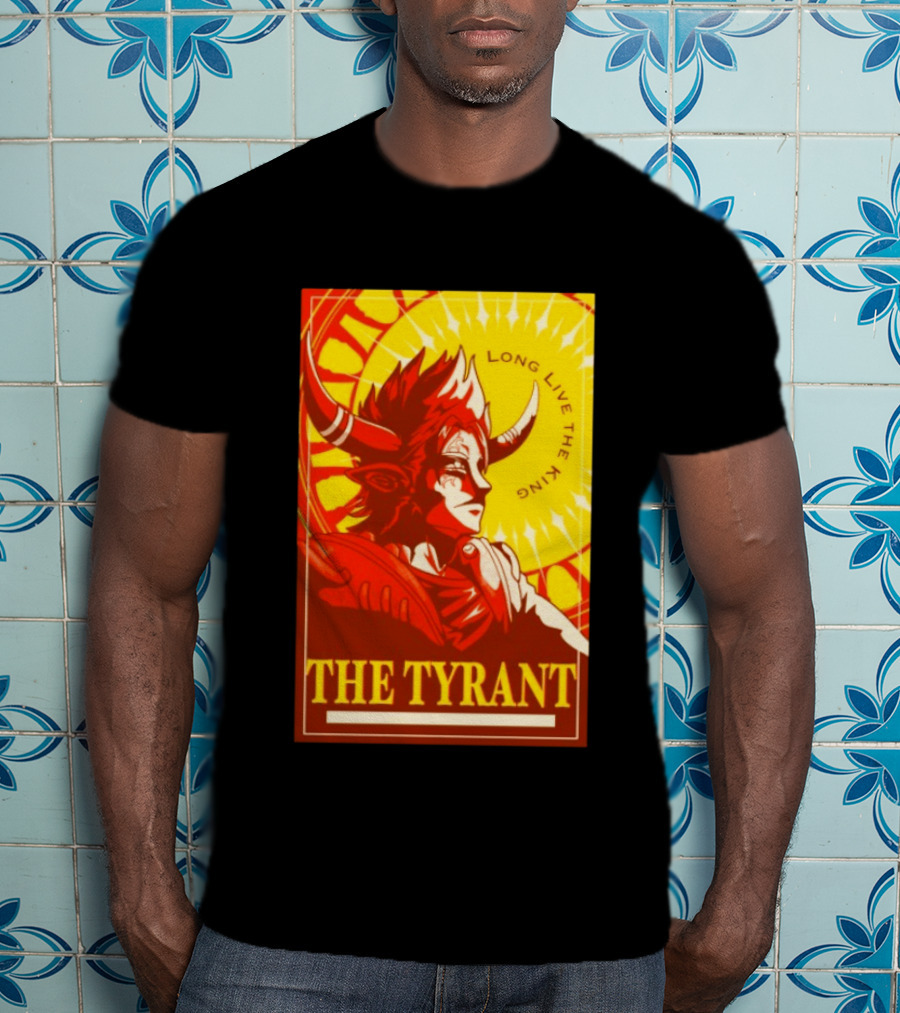 The Tyrant Long Live The King Anime Warrior With Horns Royal Sunburst T-Shirt