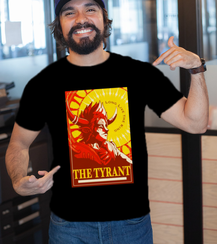The Tyrant Long Live The King Anime Warrior With Horns Royal Sunburst T-Shirt