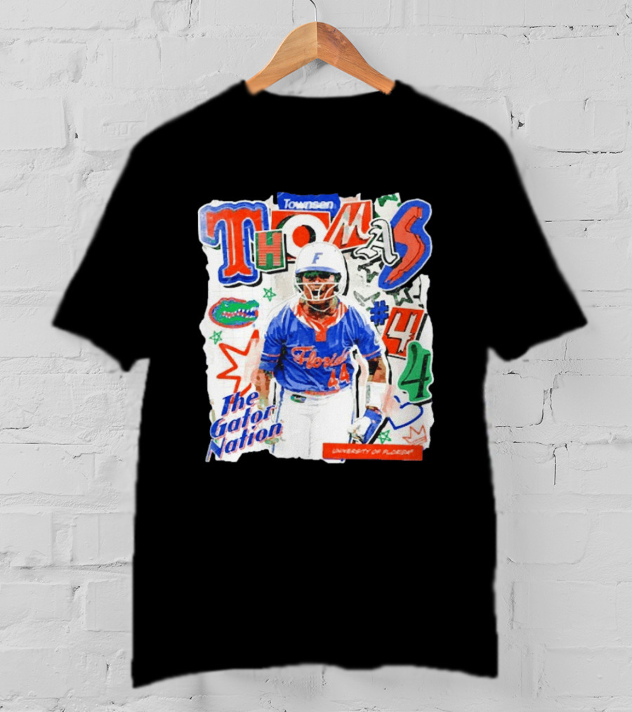 Florida Gators University Softball Player Thomas #44 The Gator Nation T-Shirt
