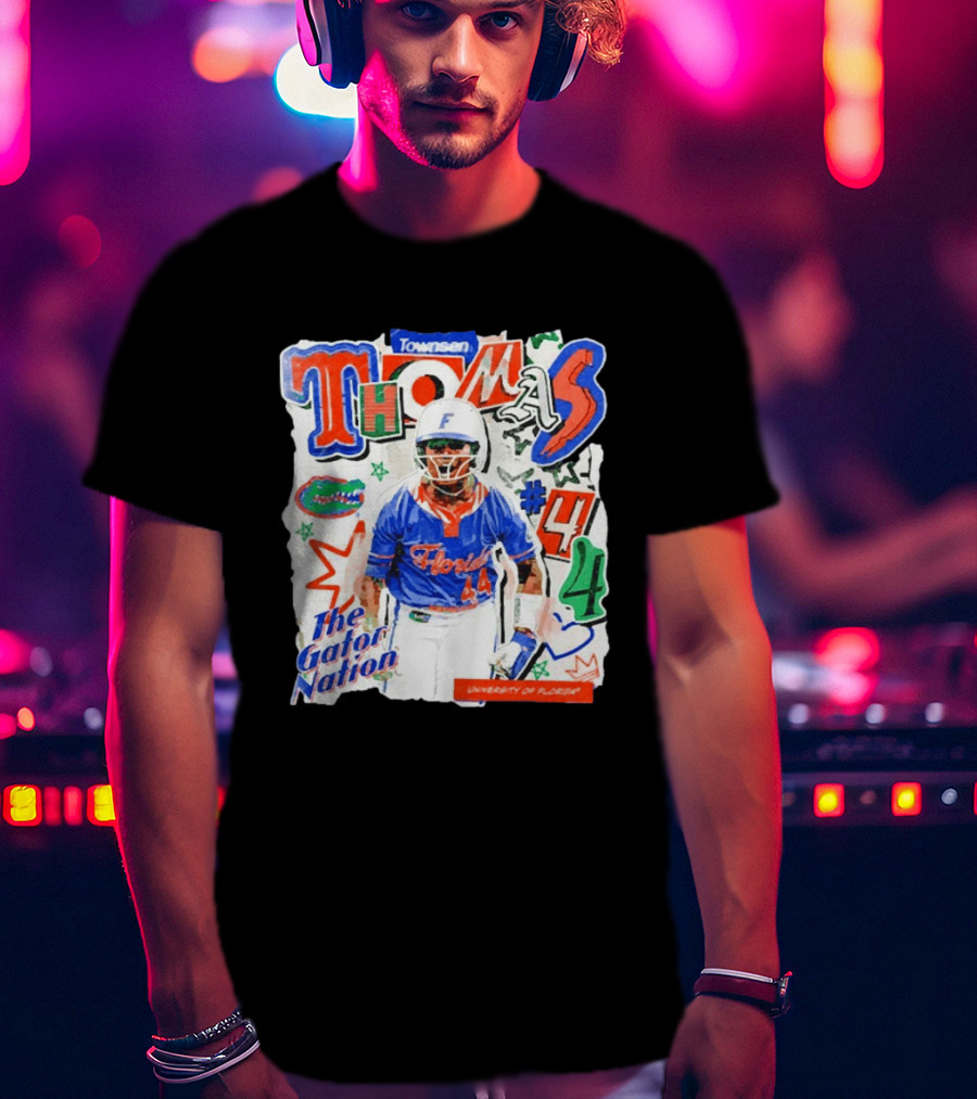 Florida Gators University Softball Player Thomas #44 The Gator Nation T-Shirt