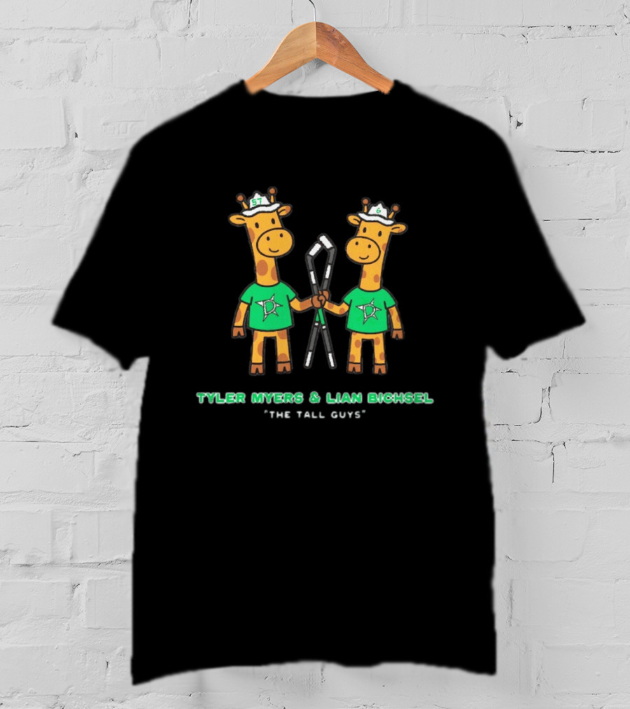 Tyler Myers Lian Bichsel The Tall Guys Dallas Stars Giraffes Hockey T-Shirt