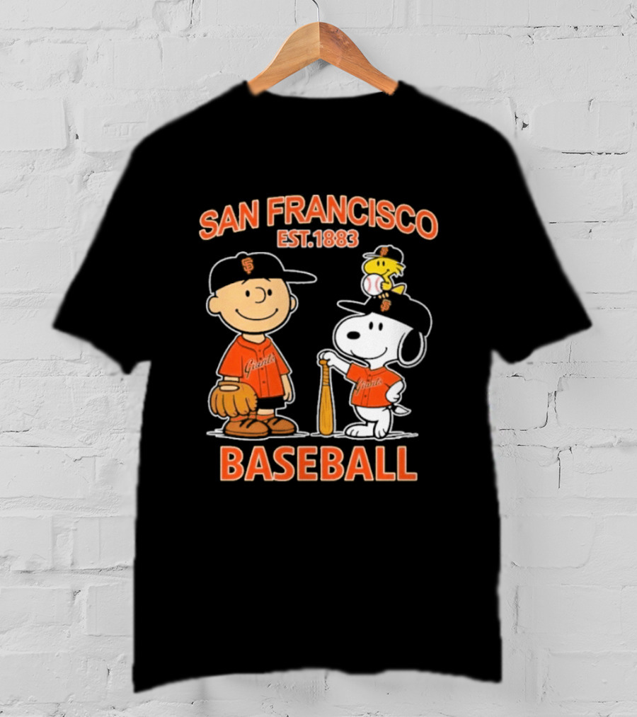 San Francisco Est 1883 Snoopy Baseball Charlie Brown Giants T-Shirt
