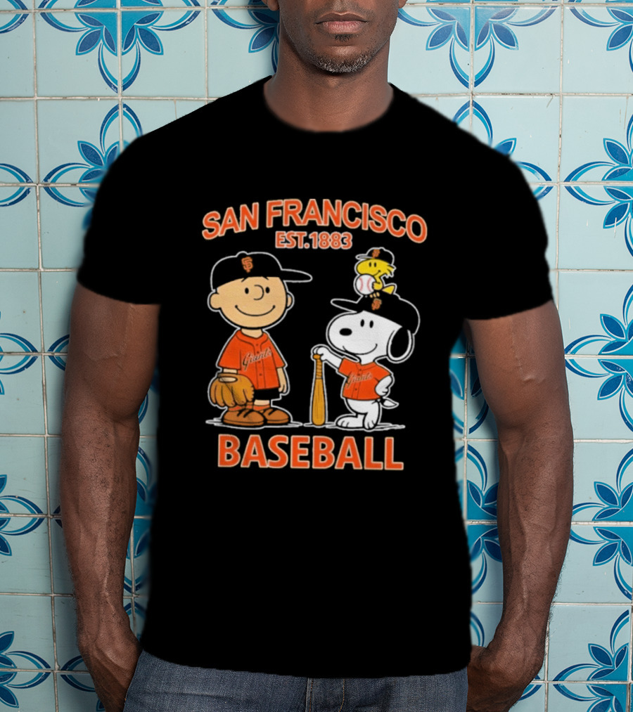 San Francisco Est 1883 Snoopy Baseball Charlie Brown Giants T-Shirt