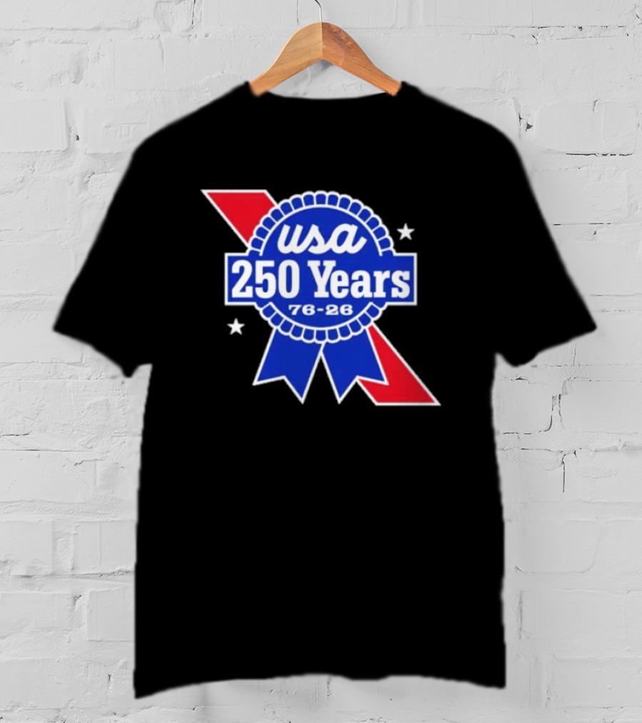 USA 250 Years Blue Ribbon 76 26 Celebration Stars T-Shirt