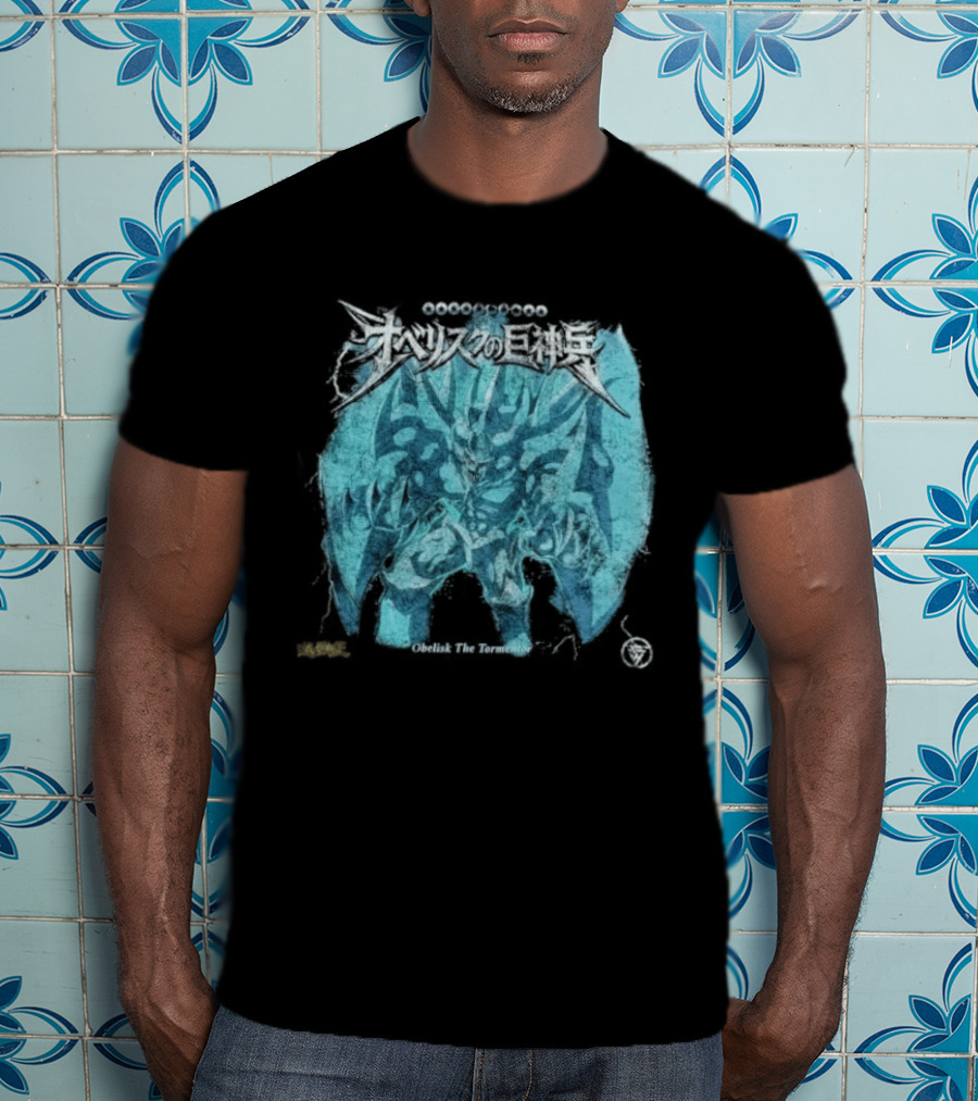 Yu Gi Oh Obelisk The Tormentor Blue Japanese Kanji T-Shirt