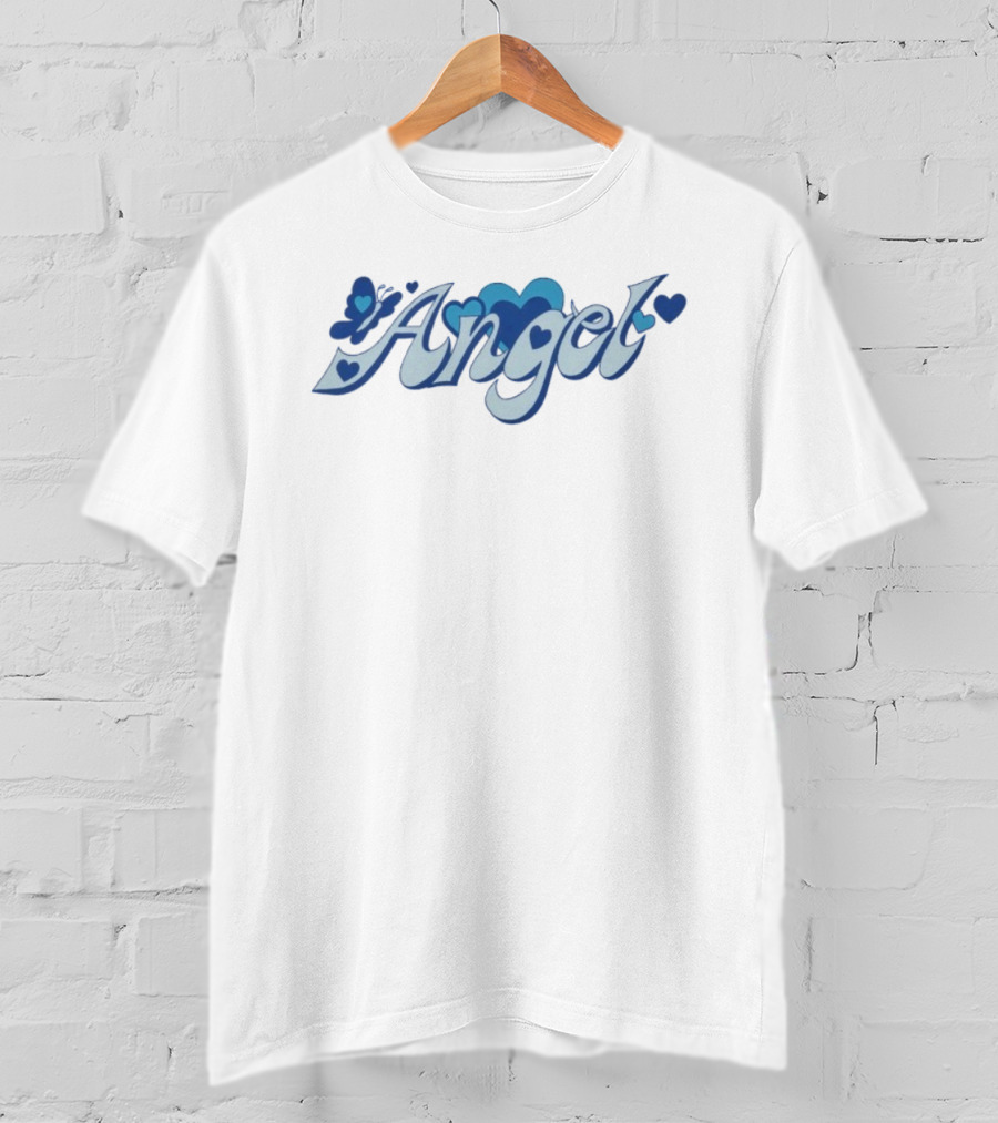 Angel Butterfly Heart Blue Hearts Big Bud Press T-Shirt