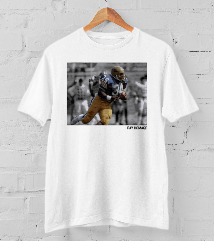 Pitt Panthers Craig Ironhead Heyward Pay Homage Sports Legend 34 T-Shirt