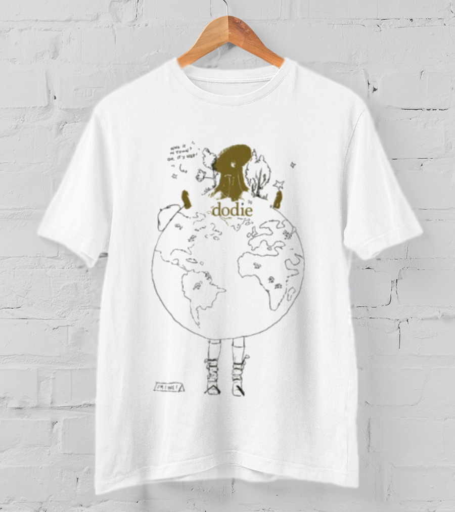 Dodie Earth Day Upcycle Whimsical Nature Embrace T-Shirt