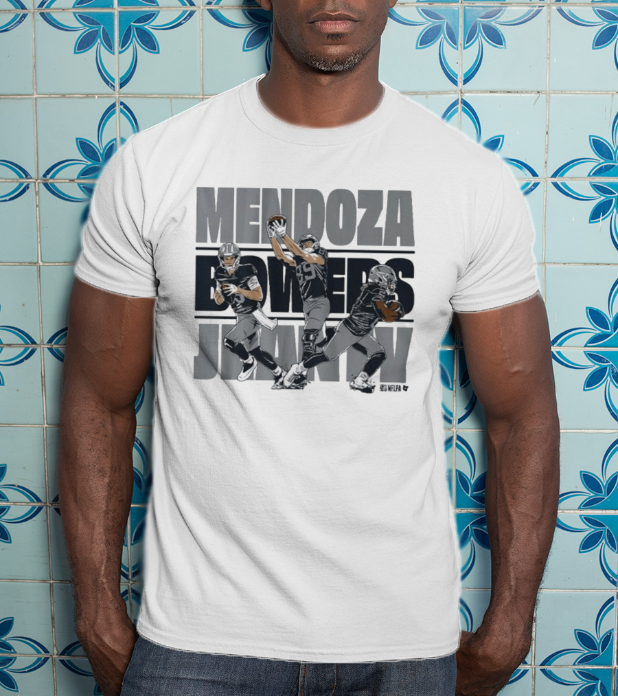 Mendoza Bowers Jeanty Football Trio Vegas Sports T-Shirt