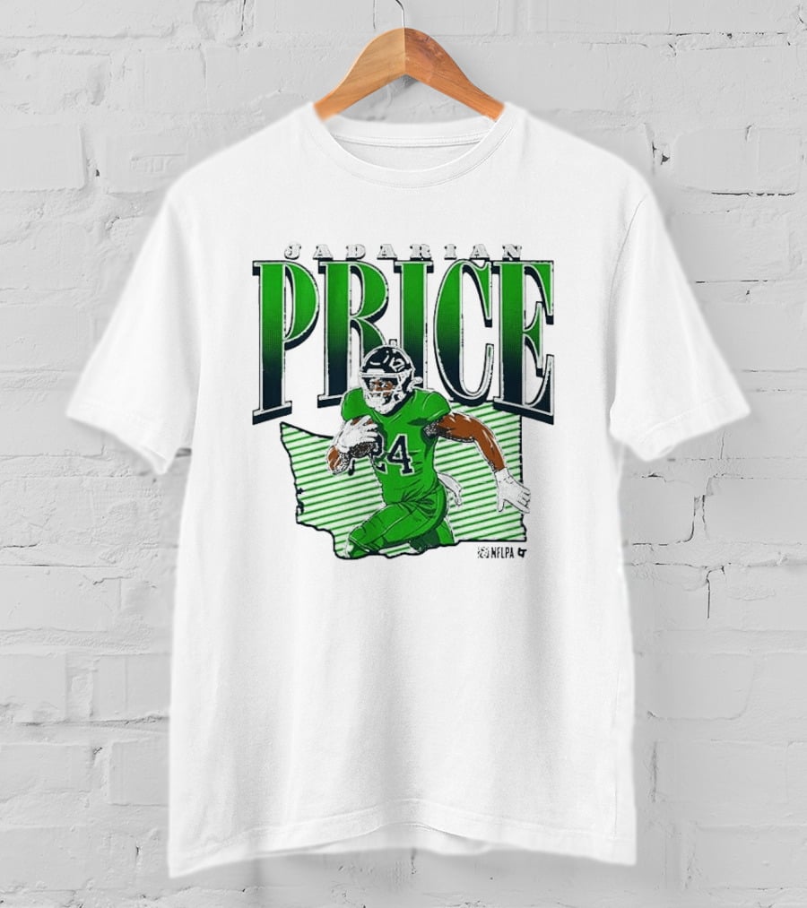 Jadarian Price 24 Green Football Graphic Remix T-Shirt
