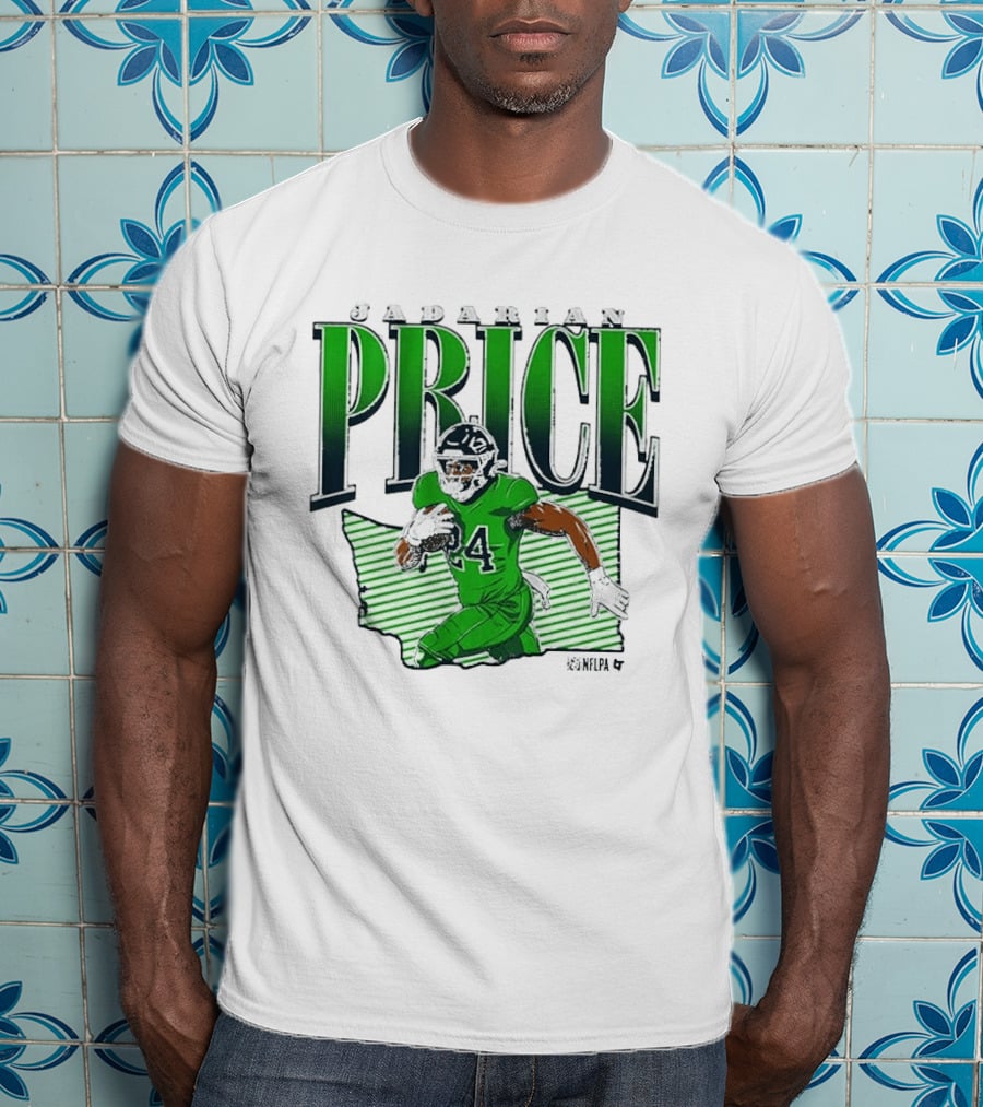 Jadarian Price 24 Green Football Graphic Remix T-Shirt