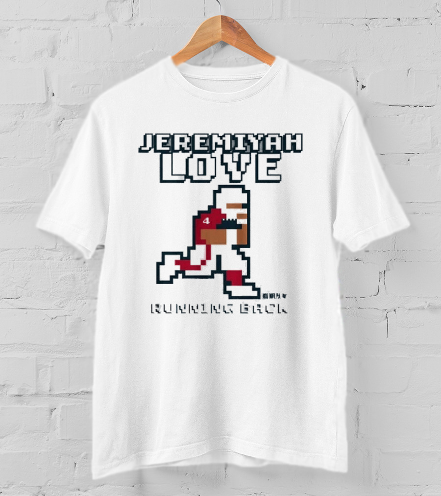 JEREMIYAH LOVE BALLER Pixel Art Retro Style Football Player T-Shirt