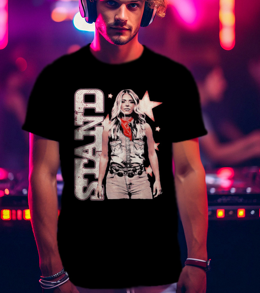 Anne Wilson Stand Stars Vintage Denim Vest And Red Bandana T-Shirt
