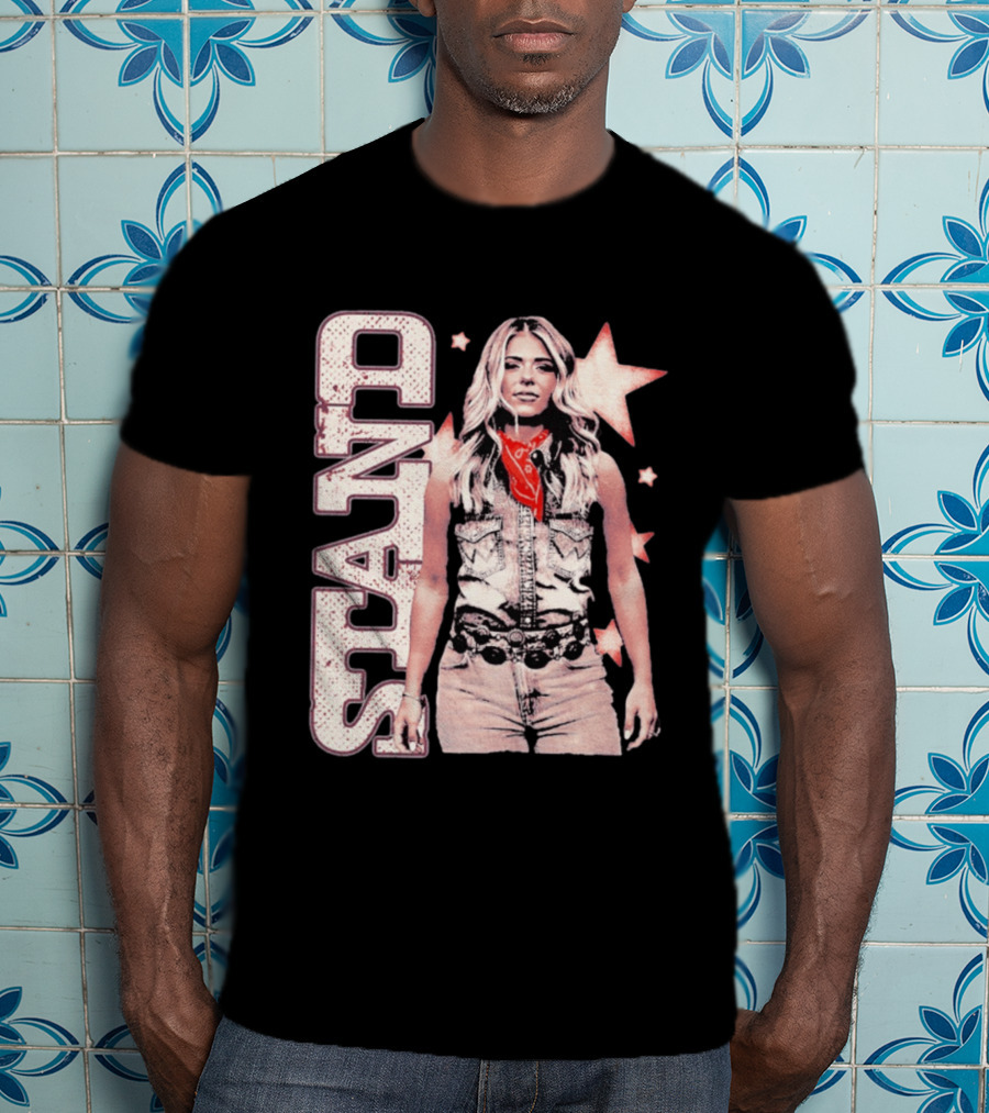 Anne Wilson Stand Stars Vintage Denim Vest And Red Bandana T-Shirt