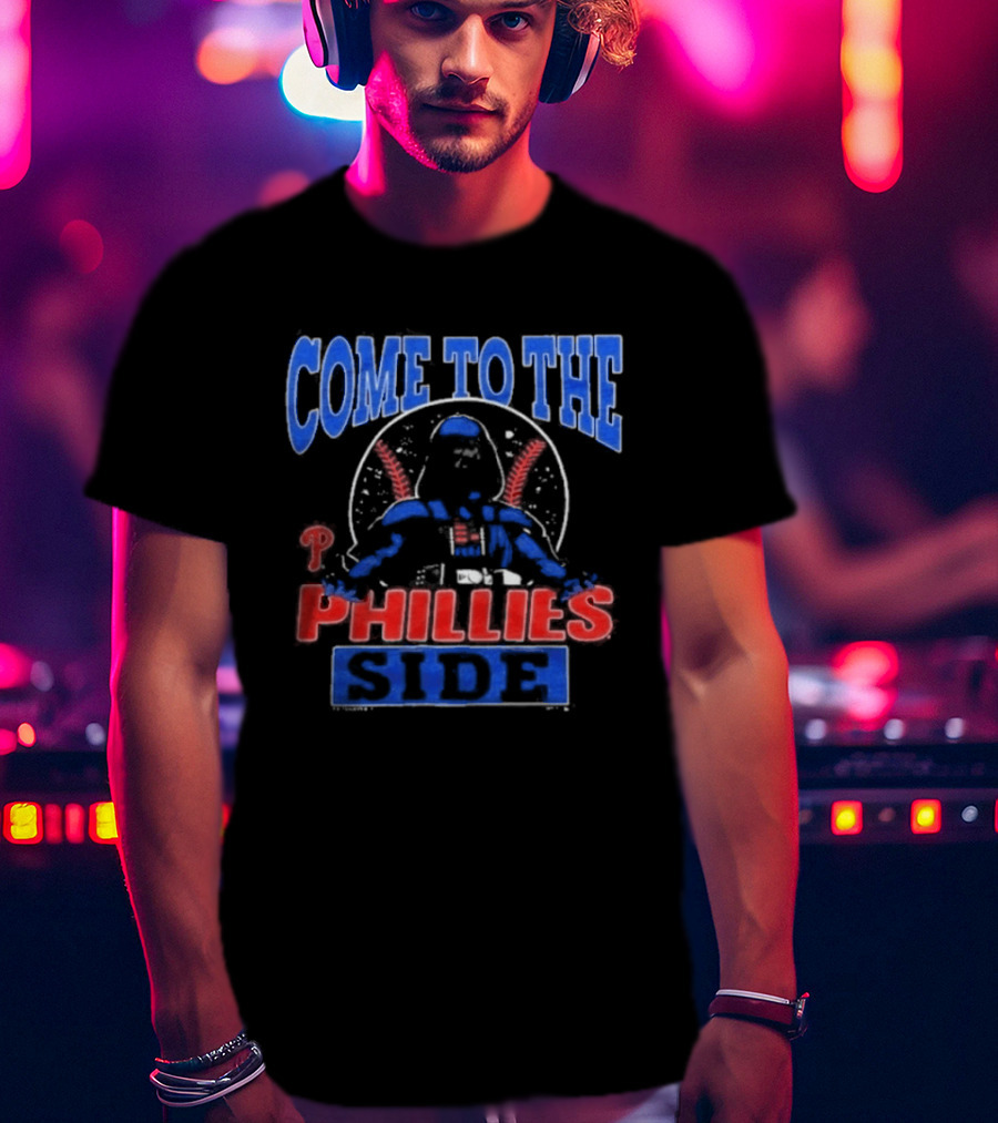 Philadelphia Phillies Come To The Dark Side Star Wars Mashup T-Shirt