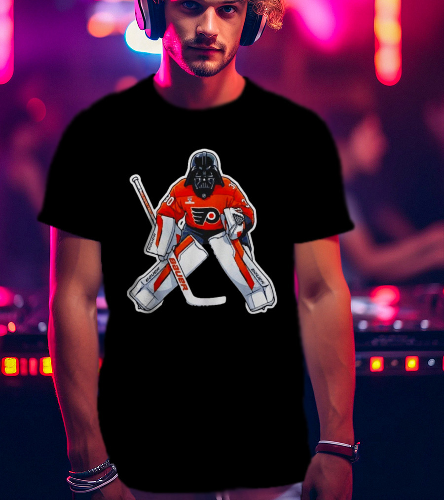 Dan Vladar Philadelphia Flyers Hockey Goalie Darth Vader Bauer Pads T-Shirt