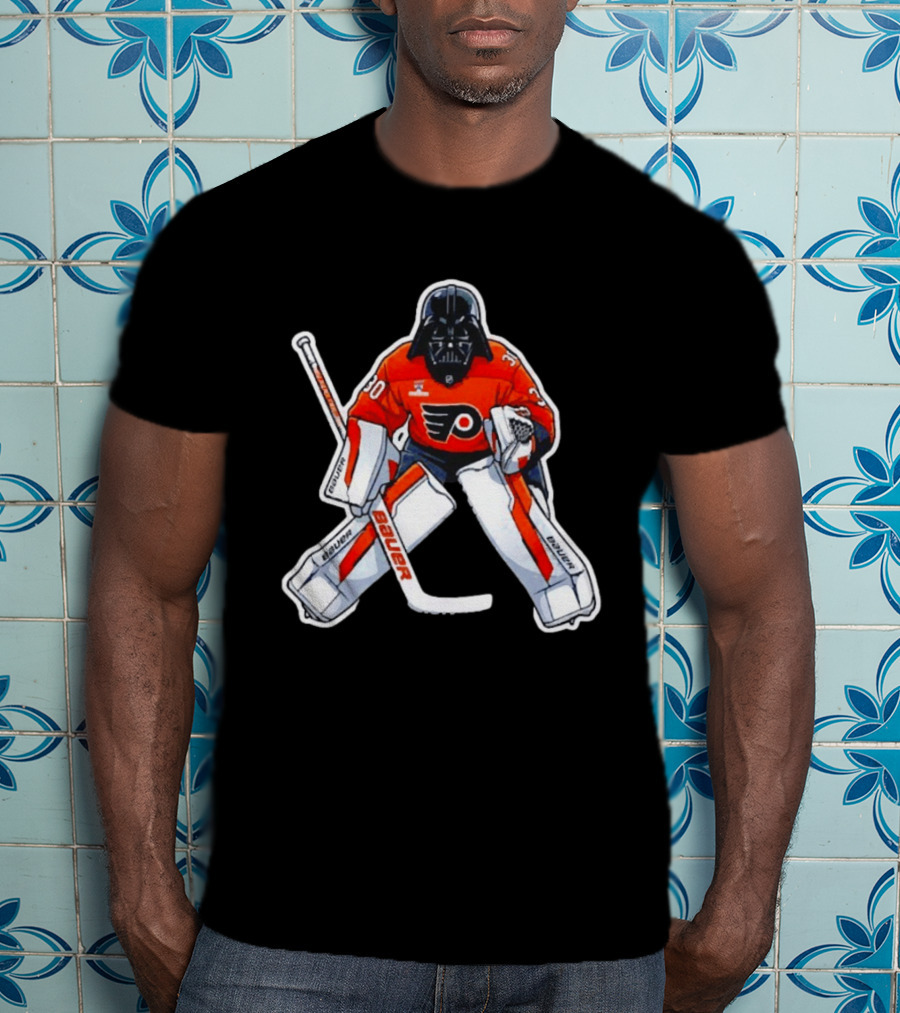 Dan Vladar Philadelphia Flyers Hockey Goalie Darth Vader Bauer Pads T-Shirt