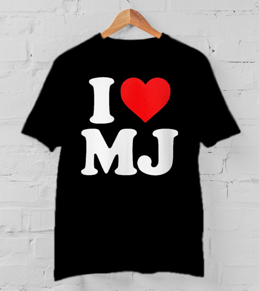 I Love MJ Red Heart T-Shirt