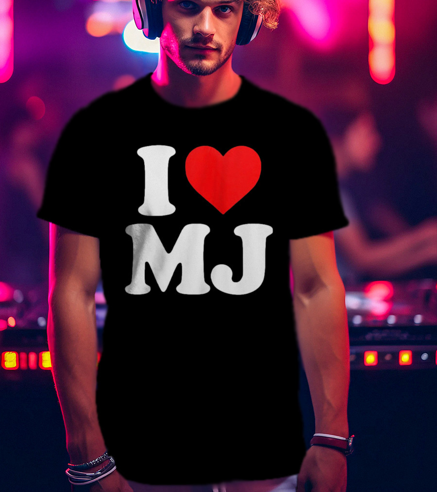 I Love MJ Red Heart T-Shirt
