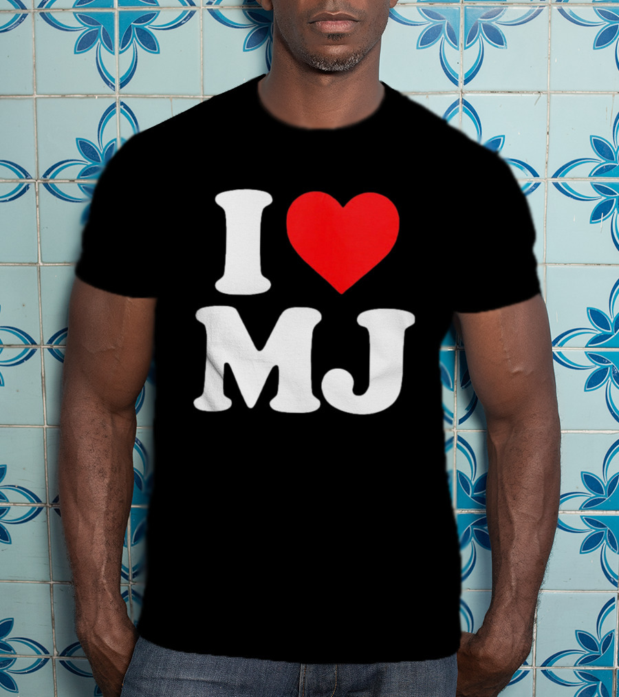 I Love MJ Red Heart T-Shirt