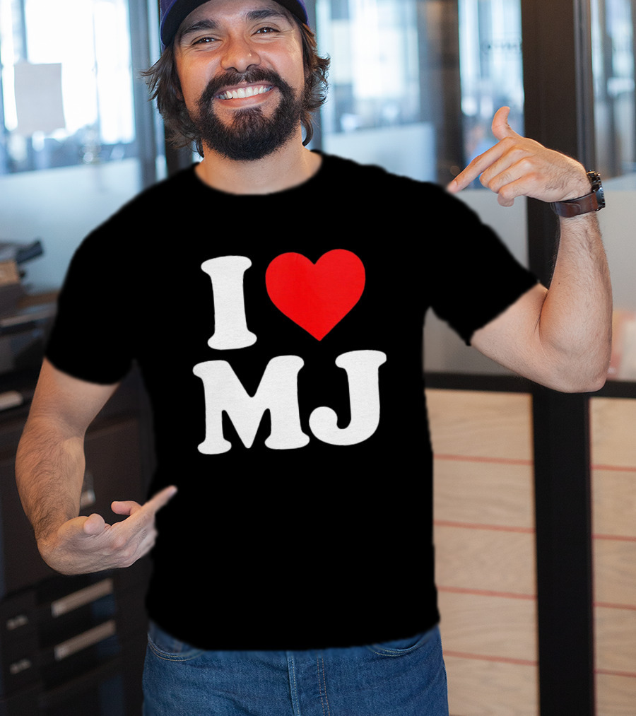 I Love MJ Red Heart T-Shirt