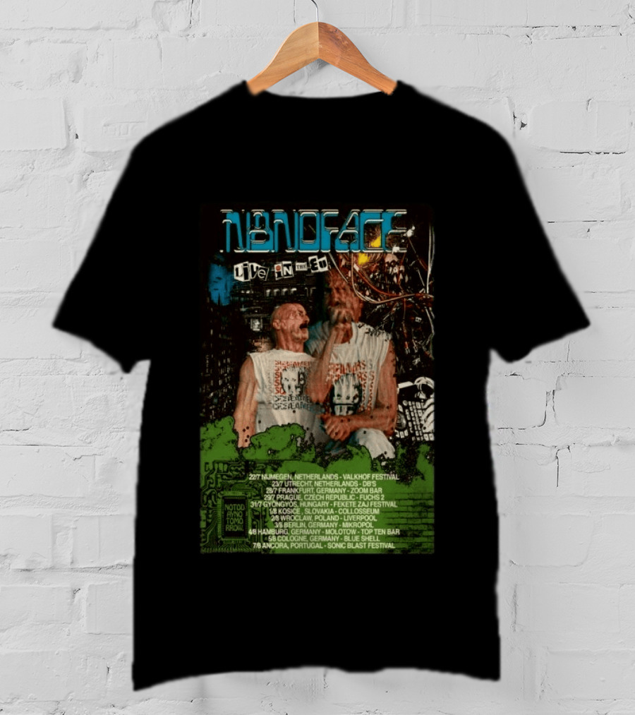 N8NOFACE Live In The EU Tour 2026 Valkhof Utrecht 2000 Leipzig Fekete Zaj Fusaichi Prague Liverpool Slovakia Portugal T-Shirt