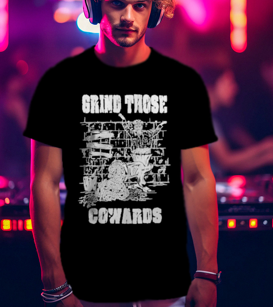 Piled Flesh Grind Those Cowards Chainsaw T-Shirt