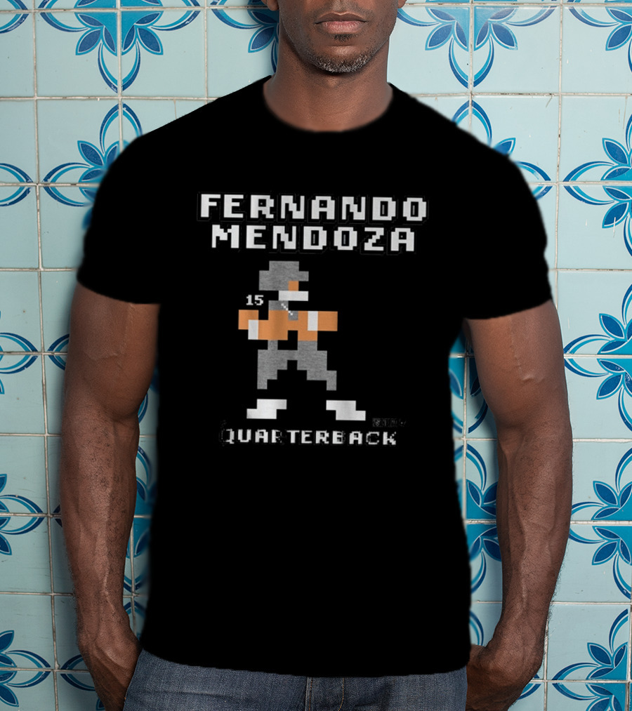 Fernando Mendoza Quarterback 15 Retro Pixel T-Shirt
