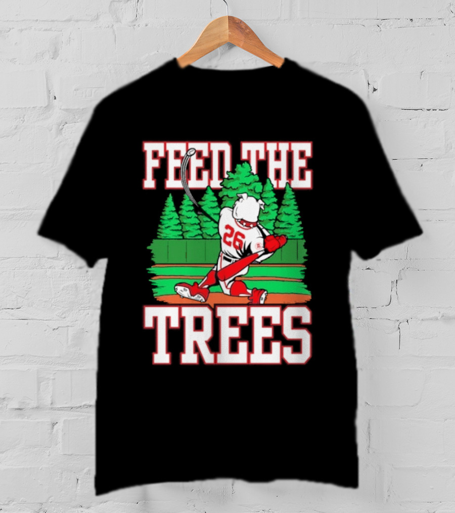Georgia Bulldogs Feed The Trees Baseball 26 Player Swinging Bat T-Shirt