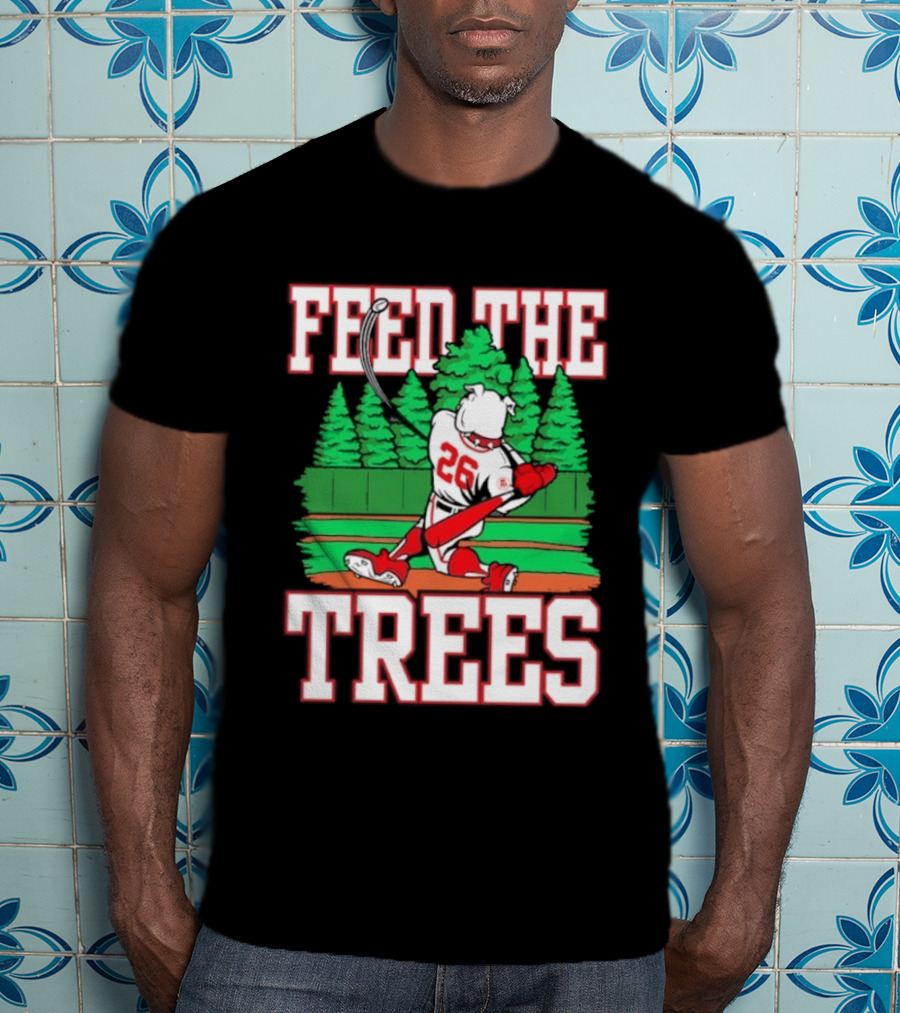 Georgia Bulldogs Feed The Trees Baseball 26 Player Swinging Bat T-Shirt