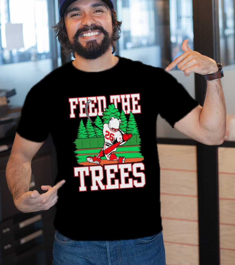 Georgia Bulldogs Feed The Trees Baseball 26 Player Swinging Bat T-Shirt