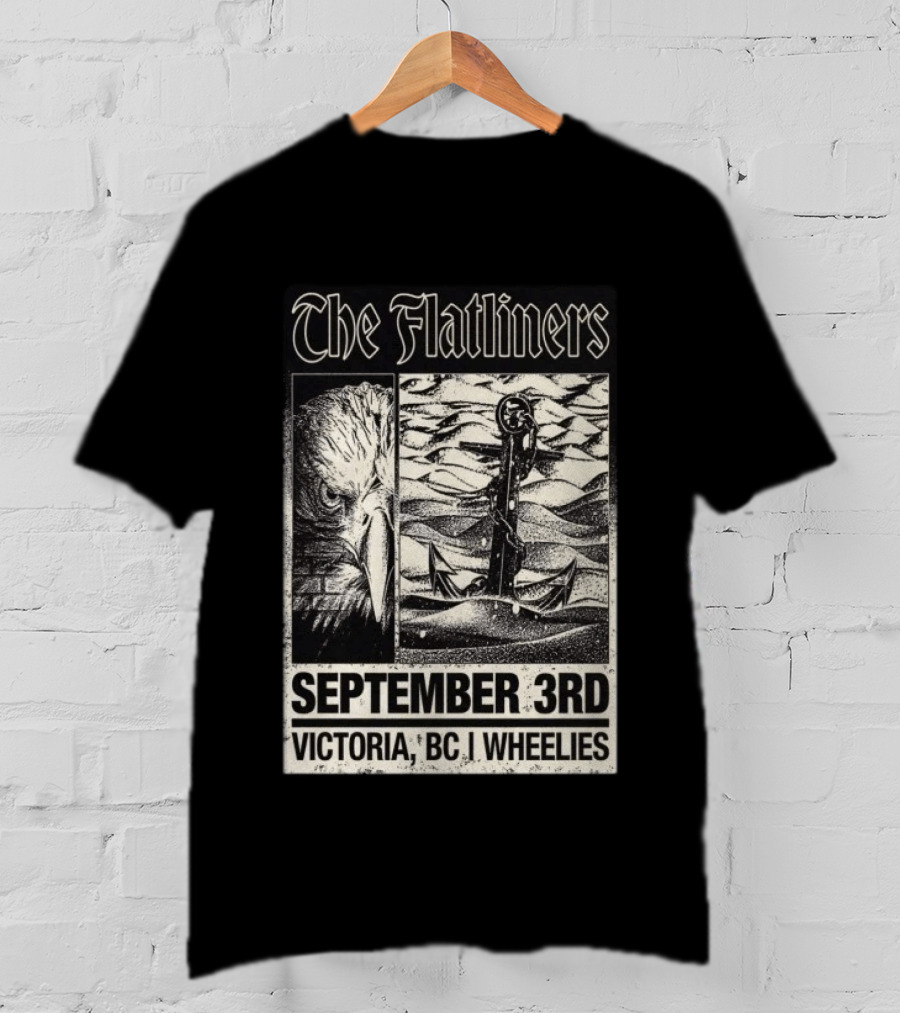 The Flatliners September 3rd Victoria BC Wheelies Eagle Anchor T-Shirt