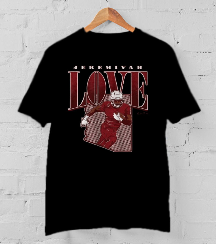 Jeremiyah Love Football Player Red State Star Remix T-Shirt