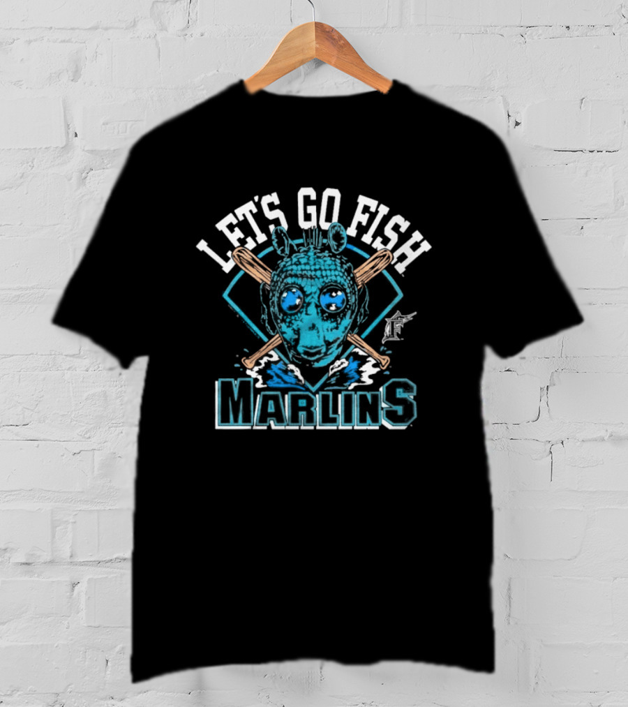Star Wars X MLB 2026 Star Wars Day Miami Marlins Dark Side Greedo Let's Go Fish Marlins T-Shirt