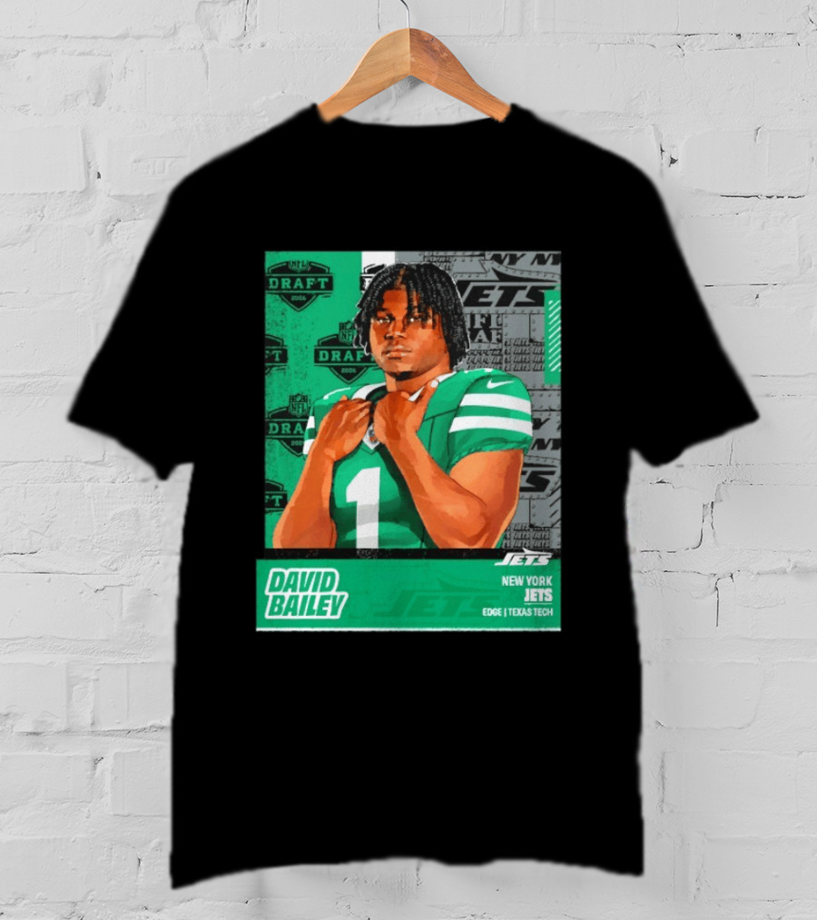 David Bailey New York Jets 2026 Draft Texas Tech Edge T-Shirt