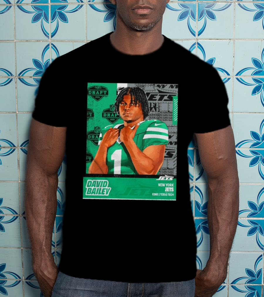 David Bailey New York Jets 2026 Draft Texas Tech Edge T-Shirt