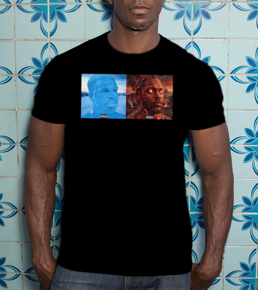 Drake Iceman Kendrick Lamar Fireman Album Cover Mashup T-Shirt