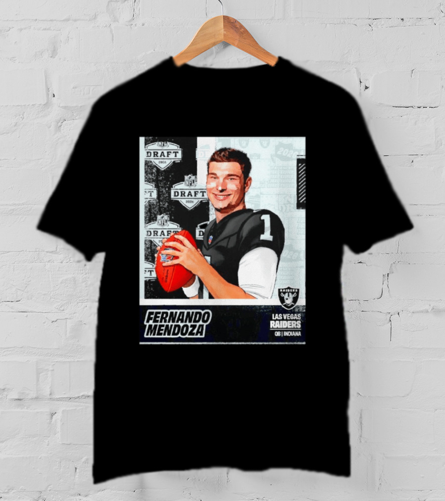 Fernando Mendoza Las Vegas Raiders 2026 Draft QB Indiana NFL T-Shirt